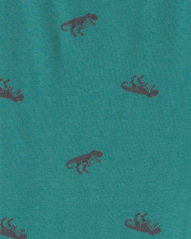 Boys 4-Piece Dinosaur 100% Cotton Snug Fit Pajama Set - Green