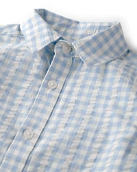 Baby Boy Seersucker Button-Front Shirt Made with Organic Cotton