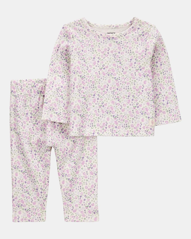 Baby 2-Piece Floral Long-Sleeve Tee & Pant Set