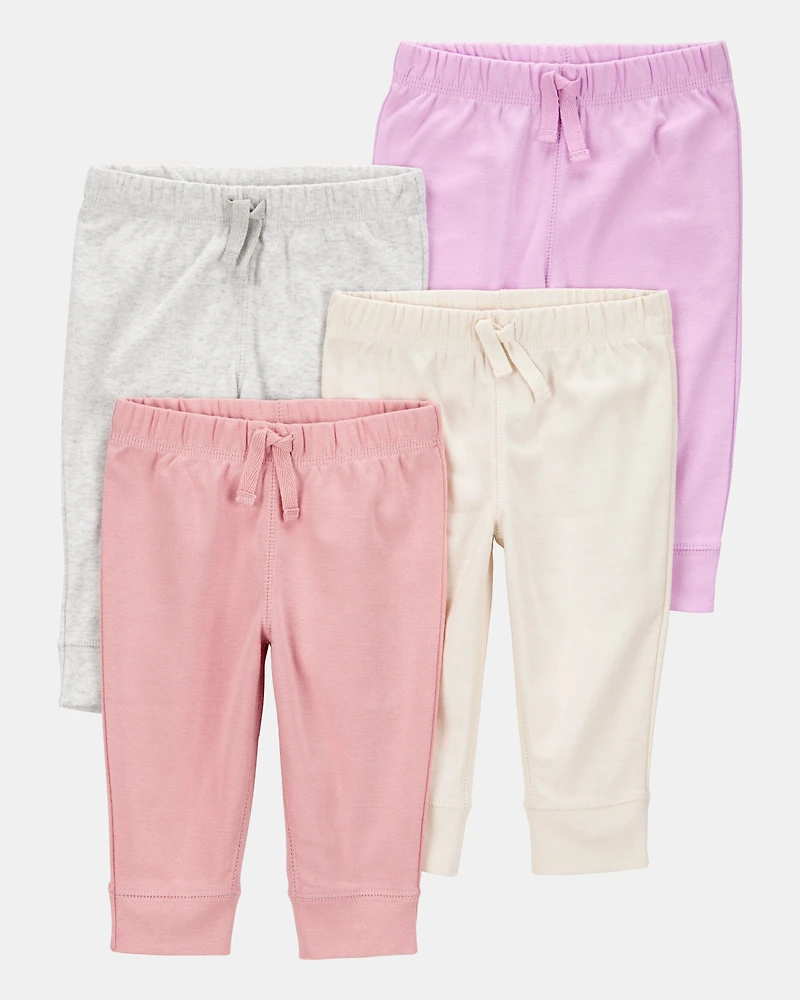 Baby Girl 4-Pack Pull-On Pants