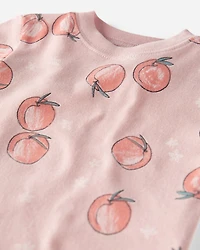 Baby Girl Organic Cotton Pajamas in Peach Print