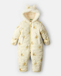 Baby Boy 1-Piece Disney© Winnie the Pooh Pram Snowsuit - Yellow/Cream