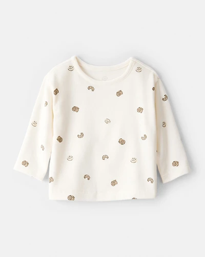 Baby Boy Pastry Print Long-Sleeve Tee - Cream