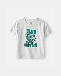 Toddler Boy 2-Piece 'Club Captain' Graphic Tee & French Terry Shorts Set - Grey/Green