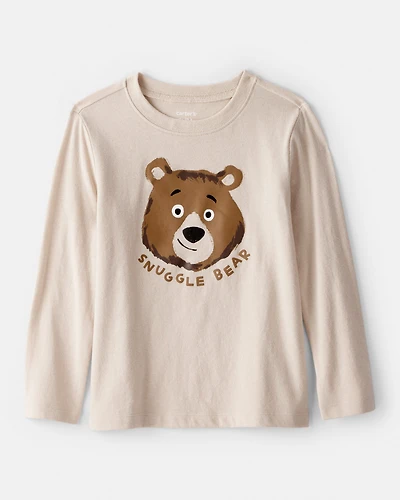 Toddler Boy Bear Long-Sleeve Graphic Tee - Beige