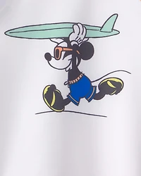 Baby Boy 2-Piece Disney© Mickey Mouse Long-Sleeve Rashguard Swimsuit Set - Blue/White