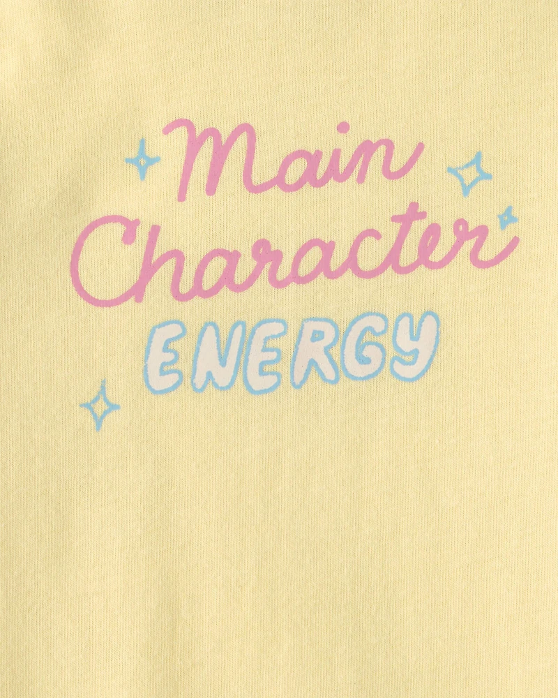 Baby 'Main Character Energy' Graphic Bodysuit - Yellow