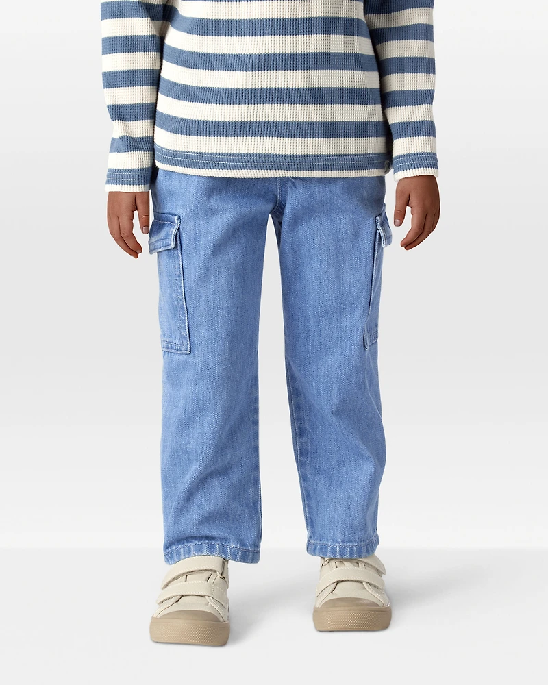 Toddler Organic Cotton Denim Cargo Pants