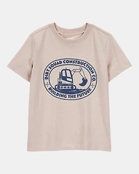 Toddler Construction Short-Sleeve Graphic Tee - Tan