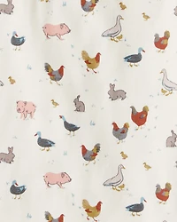 Kid Organic Cotton Pajamas in Farm Friends Print