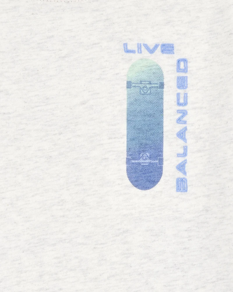 Kid Short-Sleeve Skateboard Tee - Grey