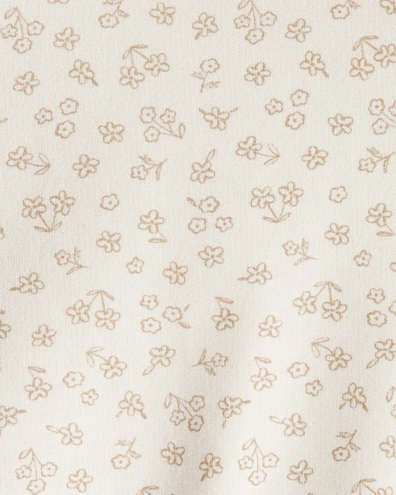 Baby Girl Floral Print French Terry Long-Sleeve Pullover Sweatshirt - Ivory