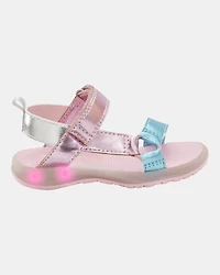 Toddler Light Up Metallic Sandals - Pink/Blue