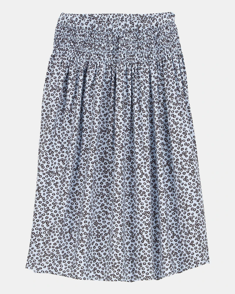 Kid Floral Maxi Skirt - Blue