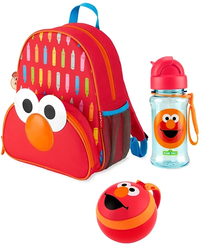 Sesame Street Little Kid Backpack Straw Bottle & Snack Cup Set - Elmo