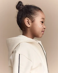 Toddler Girl Zip-Up Hoodie - Cream