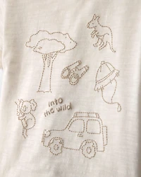 Baby Boy 3-Piece Into The Wild Top, Bodysuit & Short Set - Ivory/Brown