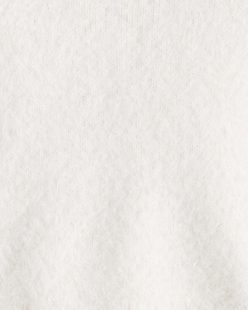Baby Girl Brushed Sweater - White
