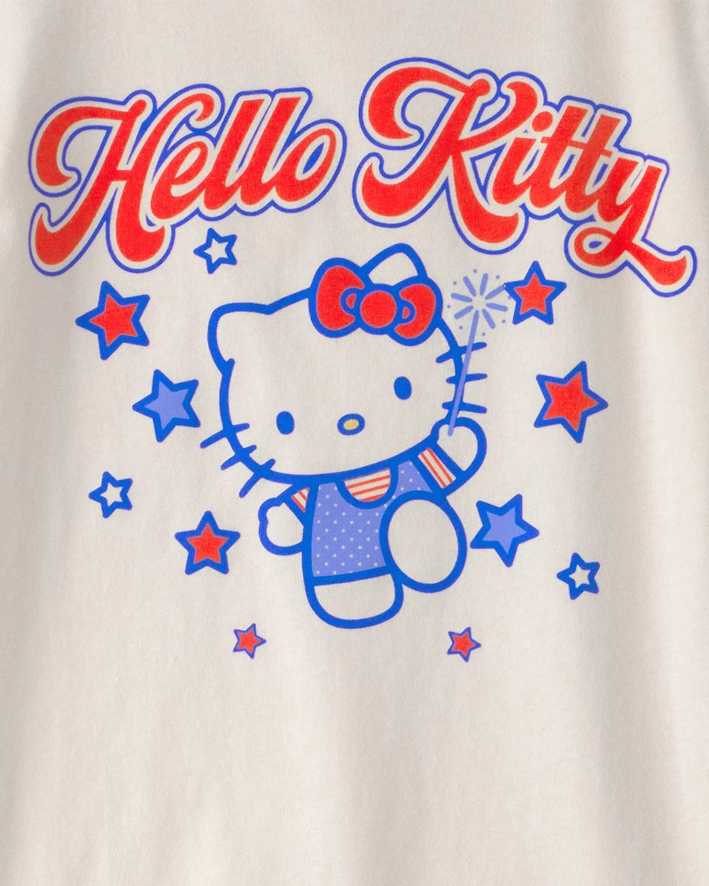 Girls Hello Kitty® Fourth Of July Graphic Tee - Ivory