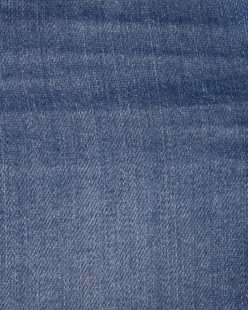 Toddler Girl Eyelet Trim Denim Shorts - Dark Wash