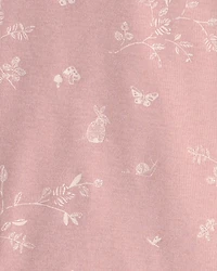 Baby Girl 2-Piece Organic Cotton Ribbed Pajama Set in Pink Bunnies