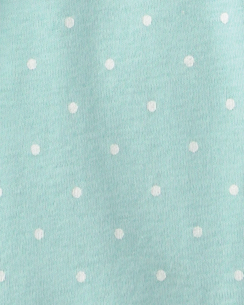 Toddler Girl Fairy Tale Dragon 100% Cotton Short-Sleeve Snug Fit 4-Piece Pajama Set - Blue/Ivory