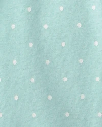 Toddler Girl Fairy Tale Dragon 100% Cotton Short-Sleeve Snug Fit 4-Piece Pajama Set - Blue/Ivory