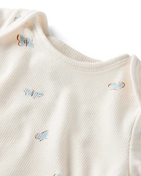 Baby Girl 2-Piece Organic Cotton Ribbed Knit Set in Butterfly Breeze Print