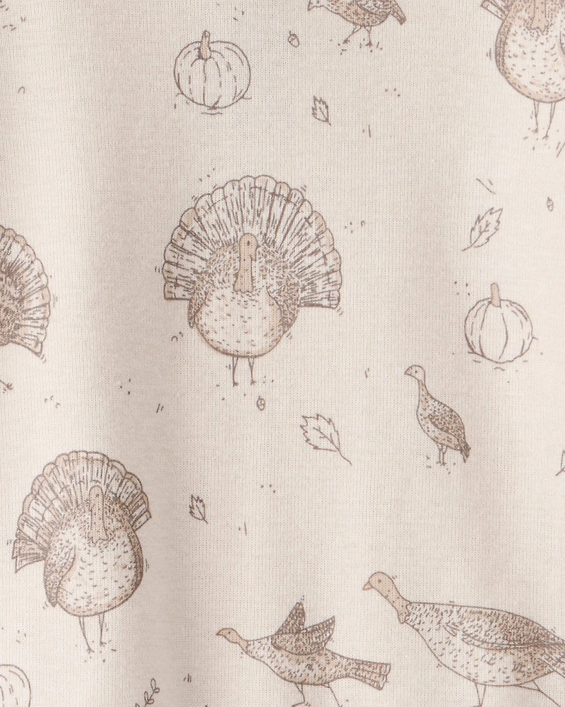 Baby Organic Cotton Pajamas in Turkey Gobbler Print