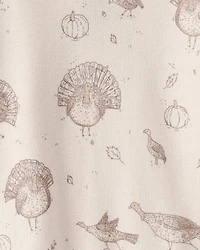 Baby Organic Cotton Pajamas in Turkey Gobbler Print