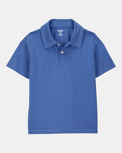 Boys Pique Uniform Polo Shirt - Blue