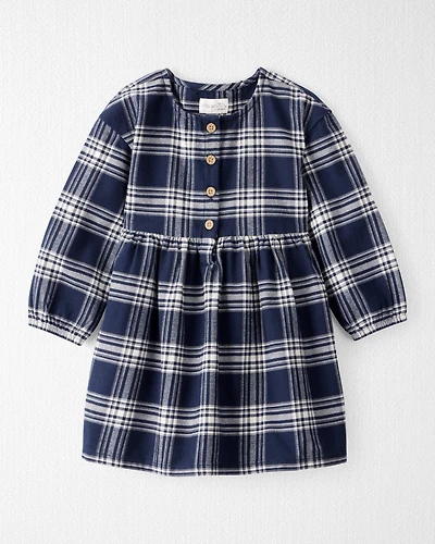 Toddler Girl Organic Cotton Flannel Dress