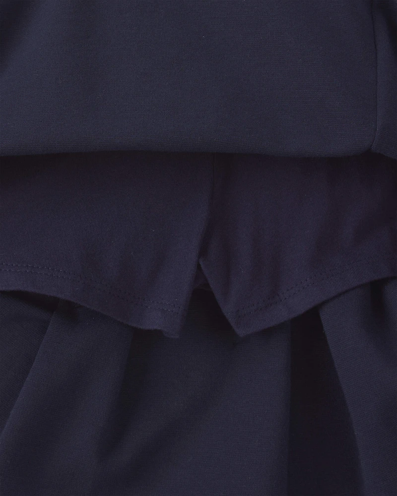 Girls 2-Pack Uniform Ponte Skort - Navy