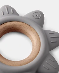 Baby Little Planet Silicone &  Wood Teether - Grey