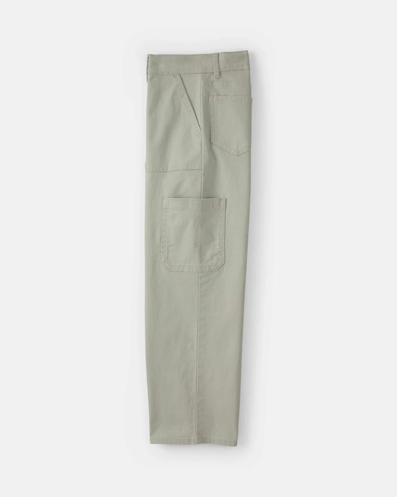 Girls Straight-Leg Cargo Pants - Green