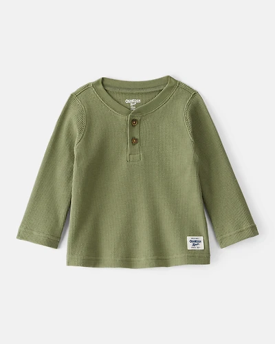 Baby Boy Long-Sleeve Henley T-Shirt - Green