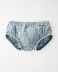 Baby Organic Cotton Gauze Dress in Blue