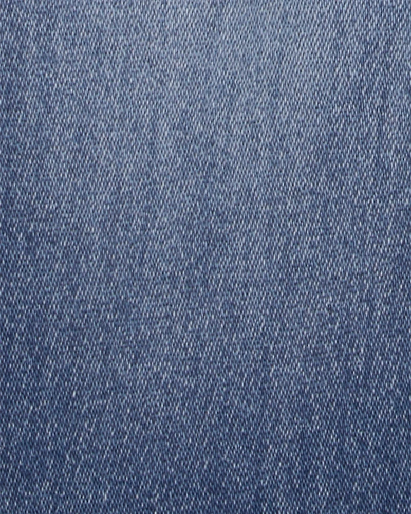 Baby Knit-Denim Suspender Pants - Blue