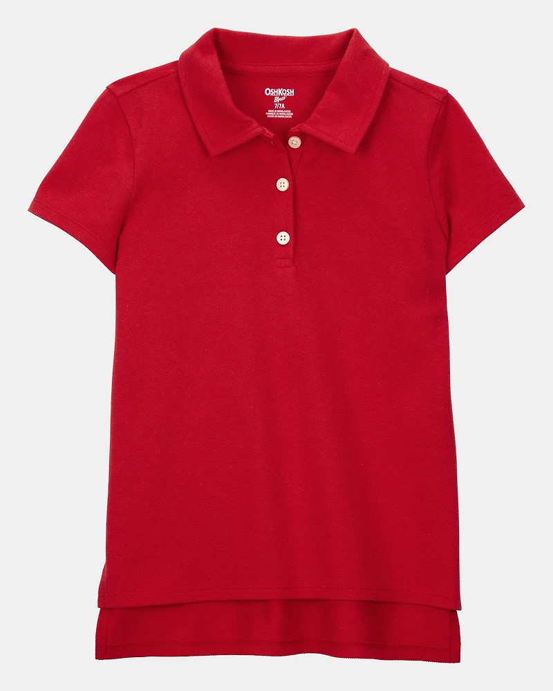 Kid 2-Pack Pique Uniform Polo Shirts - Red