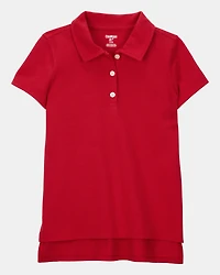 Kid 2-Pack Pique Uniform Polo Shirts - Red