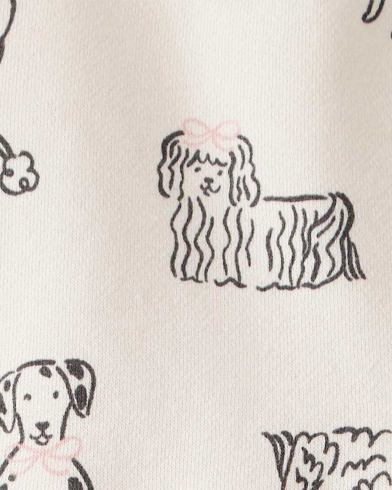 Baby Girl DayDream Fleece Puppy Knit Dress - Ivory