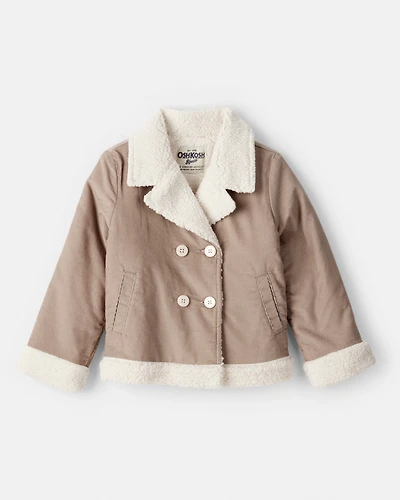 Toddler Girl Corduroy Long-Sleeve Fashion Jacket - Brown