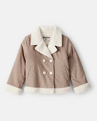 Toddler Girl Corduroy Long-Sleeve Fashion Jacket - Brown