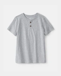 Boys Solid Henley T-Shirt - Grey