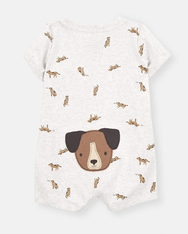 Baby Boy Dog Romper - Grey
