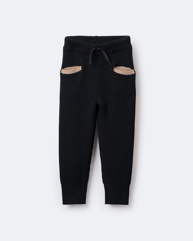 Toddler Sweater Jogger Pant - Black