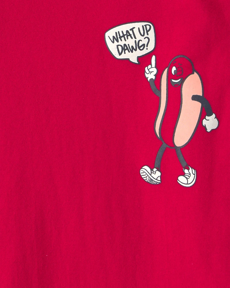 Toddler Boy Hot Dog Graphic Tee - Red