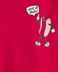 Toddler Boy Hot Dog Graphic Tee - Red