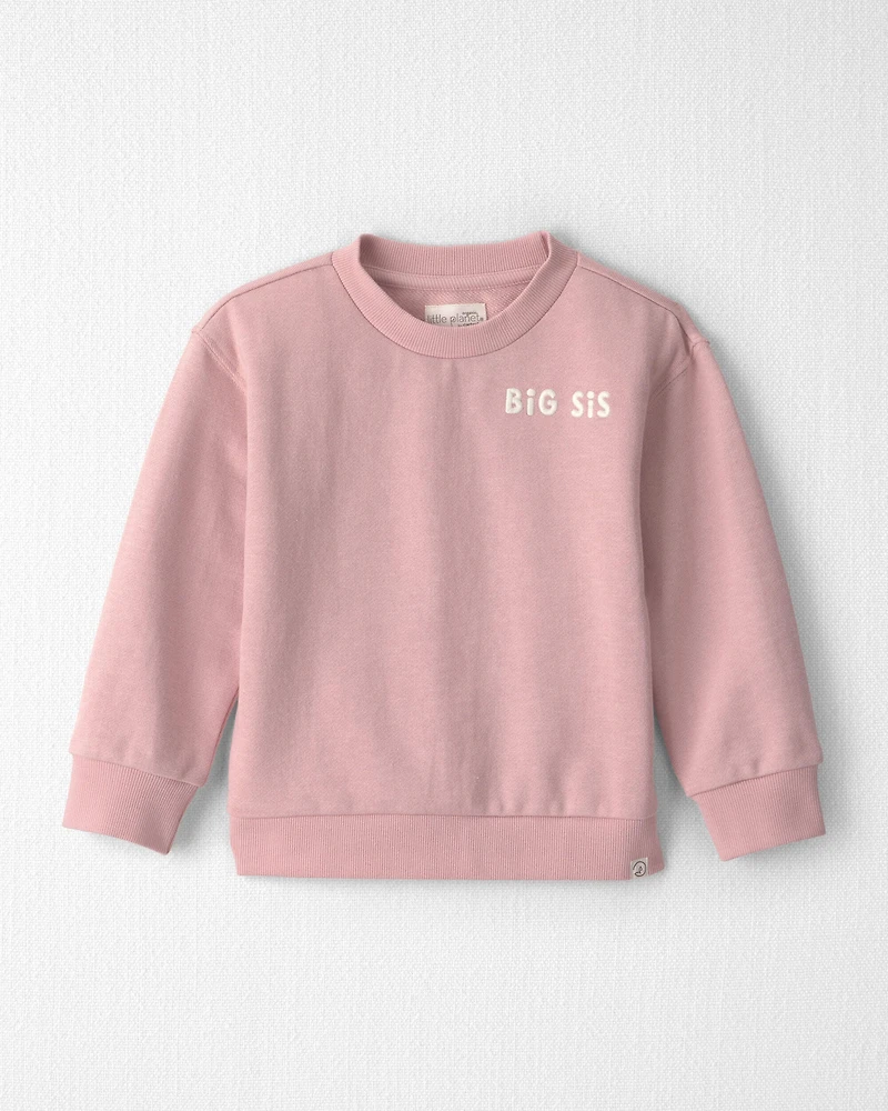 Toddler Girl Organic Cotton Big Sis Pullover