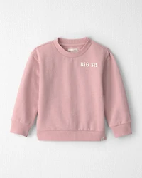 Toddler Girl Organic Cotton Big Sis Pullover